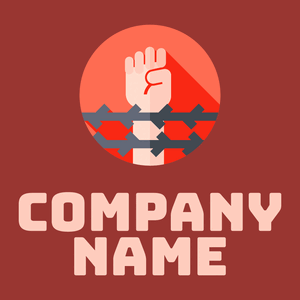 Barbed wire logo on a Milano Red background - Abstrato