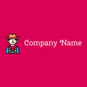 Cowboy logo on a Razzmatazz background - Abstracto