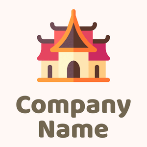 Temple logo on a Seashell background - Abstrait