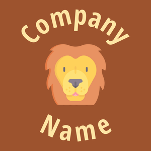 Lion logo on a Sienna background - Animaux & Animaux de compagnie