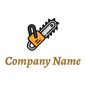 colored Chainsaw logo on a White background - Bau & Werkzeuge