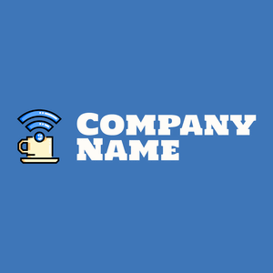 Wifi logo on a Curious Blue background - Comida & Bebida