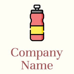 Light Coral Water bottle on a Ivory background - Cibo & Bevande