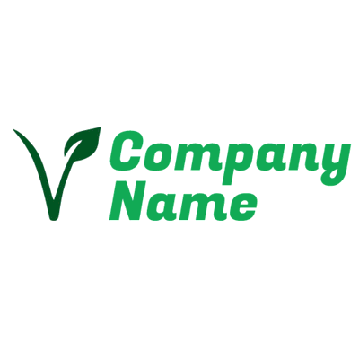 V Shape Plant Business Logo - Landscaping