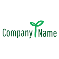 Environmental logo with green plant - Medio ambiente & Ecología