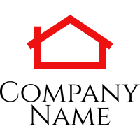 Logo con casa roja - Muebles de casa Logotipo
