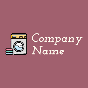 Washing machine logo on a Turkish Rose background - Limpieza & Mantenimiento