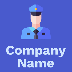 Policeman logo on a Free Speech Blue background - Security