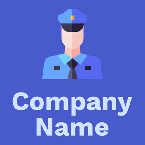 Policeman logo on a Free Speech Blue background - Sécurité