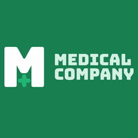 Logotipo médico verde M - Medical & Farmacia