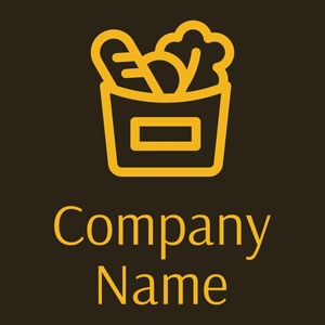 Groceries logo on a Cocoa Brown background - Essen & Trinken