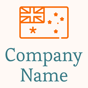 Orange Outlined Australia on a Seashell background - Abstracto