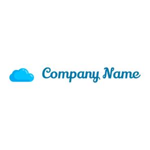 Deep Sky Blue Cloud computing on a White background - Abstrato
