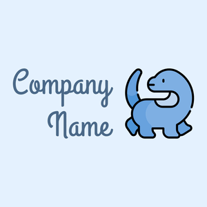Brontosaurus logo on a Alice Blue background - Animali & Cuccioli