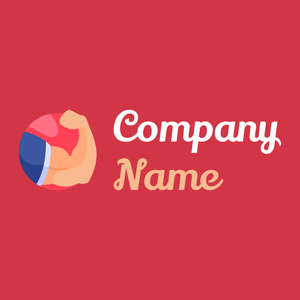 Muscle logo on a Brick Red background - Medical & Farmacia