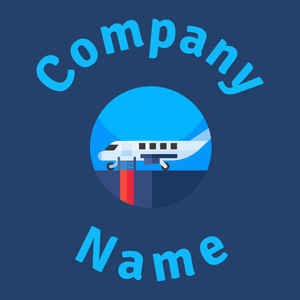 Private jet logo on a Regal Blue background - Auto & Voertuig