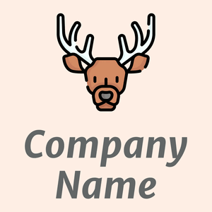 Deer face logo on a beige background - Animais e Pets