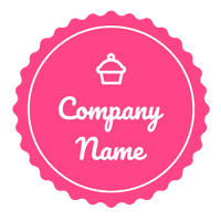 Logo rosa pastelería con cupcake - Niños & Guardería Logotipo
