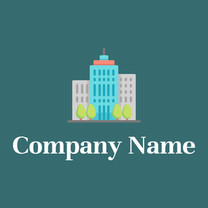 Skyscrappers logo on a green background - Architectural
