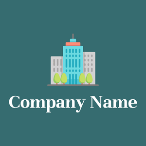 Skyscrappers logo on a green background - Domaine de l'architechture