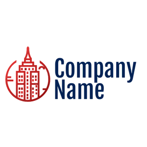Red skyscraper logo - Arquitectura