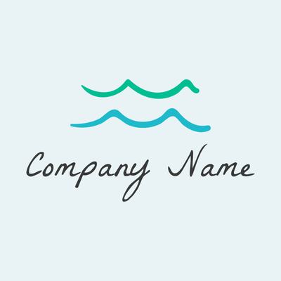 Logotipo olas azules y verdes - Juegos & Entretenimiento Logotipo