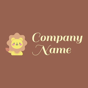 Lion logo on a Dark Tan background - Animales & Animales de compañía