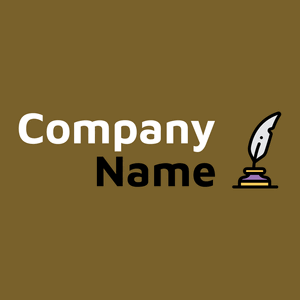 Feather pen logo on a Crete background - Unterhaltung & Kunst