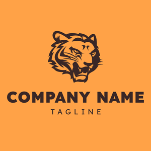 growling tiger head logo - Tiere & Haustiere