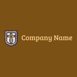 Shield logo on a Raw Umber background - Politik