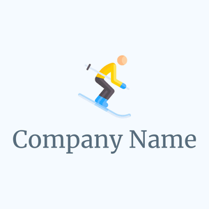Ski logo on a Alice Blue background - Kleinhandel