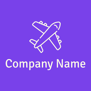 Plane logo on a Blue Violet background - Auto & Voertuig