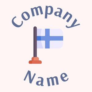 Flag Finland logo on a Snow background - Reizen & Hotel