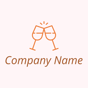 Wine glasses logo on a Lavender Blush background - Agricultura
