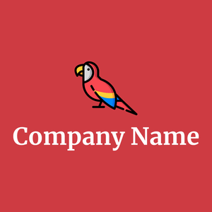 Parrot logo on a Mahogany background - Animais e Pets
