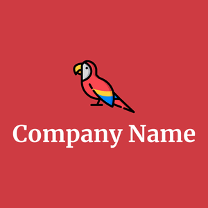 Parrot logo on a Mahogany background - Animali & Cuccioli
