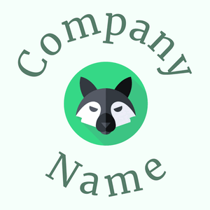 Wolf logo on a Mint Cream background - Animais e Pets