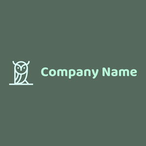 Owl logo on a Mineral Green background - Abstrakt