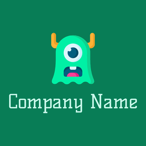 Monster logo on a Pine Green background - Abstrato