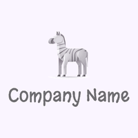 Standing Zebra logo on a Magnolia background - Animals & Pets