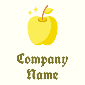 Golden apple on a Ivory background - Abstrato