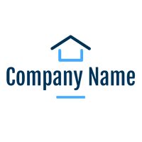 Logo de la casa con línea azul - Bienes raices & Hipoteca Logotipo