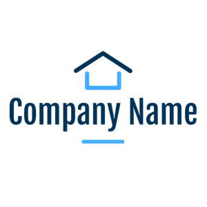 house logo with blue line - Muebles de casa
