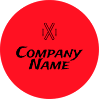 Skifahren im roten Logo - Abstrakt