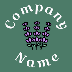 Lavender logo on a Dark Green Copper background - Floral