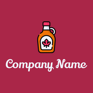 Maple syrup logo on a Old Rose background - Floral
