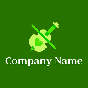 Violin logo on a Green background - Entertainment & Arts