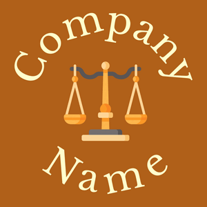 Justice scale logo on a Golden Brown background - Empresa & Consultantes