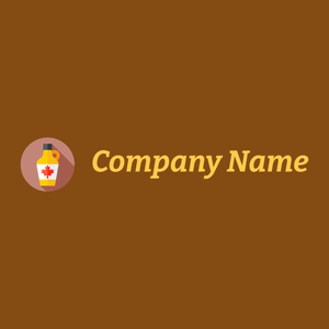 Maple syrup logo on a Saddle Brown background - Essen & Trinken