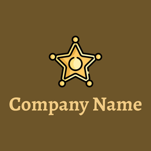 Sheriff badge logo on a Horses Neck background - Abstracto